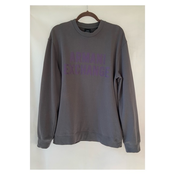 A/X Armani Exchange Men's Pullover Crewneck Sweater Gray Sz L - Picture 3 of 10